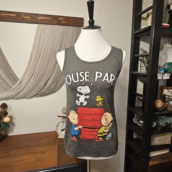 Peanuts "House Party" Tank Sz XS - Picture 2 of 5